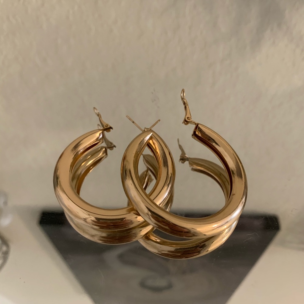 Gold hoop earrings